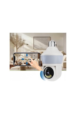 Cmr26 Güvenlik Kamerası 360 Derece Dönebilen Wifi Ampül Led Işıklı Full Hd Smart Ip Kamera