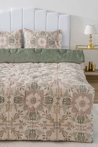 Rivaistanbul Etnik Saray Çift Kişilik Çift Taraflı Kapitone Yorgan 200x215 Cm Yeşil
