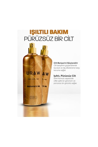 Uraw Radiance Oil Saç ve Vücut İçin Nem Parlaklık ve Işıltı Veren Bakım Yağı 125 ML