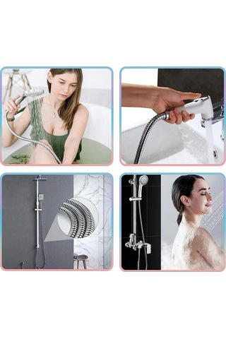 Krom Paslanmaz 1,5 Metre Gerçek Çelik Banyo Duş Hortumu Kopmaz Patlamaz Gümüş Paslanmaz Çelik Diğer