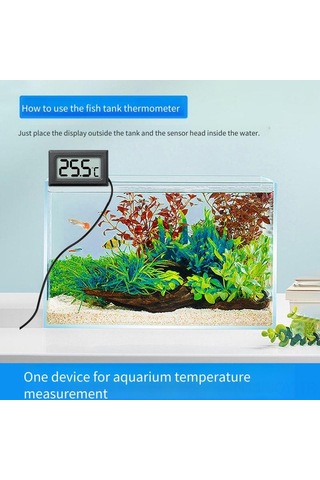 Youmex Akvaryum İçin Led Ekranlı Dijital Termometre - 1 C Doğruluk, -50 C/+110 C Aralığı, 2m Uzun Kablolu, Lcd Gösterim