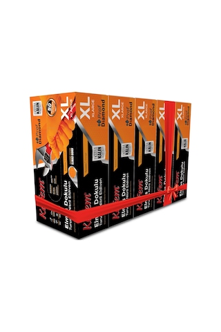 Kafem Prof Dia Ekstra Kalın Turuncu Nitril Eldiven Elmas Dokulu Xl 50 Adet X 5 Paket