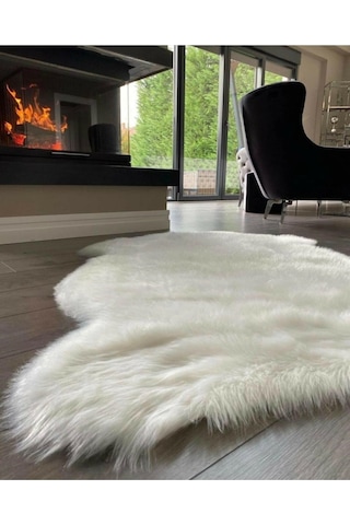 Yumoş Post Kesim Puffy Leopar Desen Beyaz