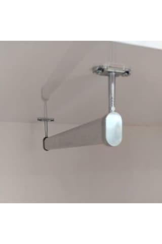 Alüminyum 25 Cm Dolap Içi Oval Elbise Askı Borusu 2 Adet Tavan Askı Aparatı Vidaları Vida