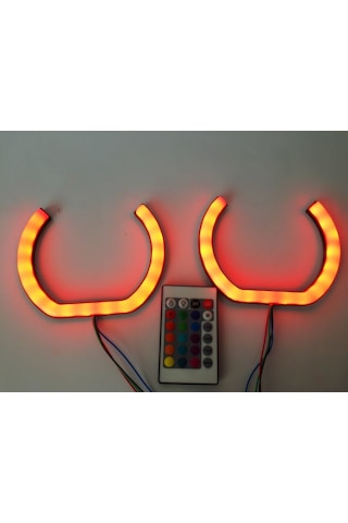 U Tipi Kumandalı Rgb Angel Eye 100mm 2 Adet