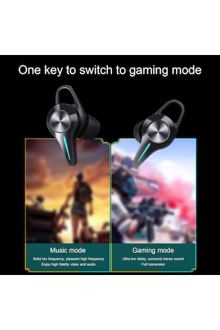 Teltree K5 Bluetooth Oyun Kulaklığı: 45ms Düşük Gecikme, 9d Hifi Ses, Gürültü Önleme, Led Aydınlatma, Şarj Kutusu Dahil