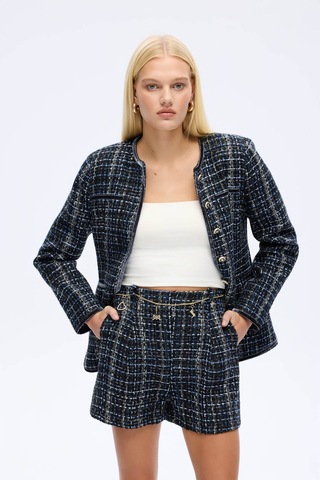 Quzu Zincir Detaylı Lacivert Kadın Şort Srt01160 Lacivert