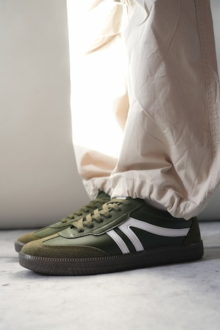 Muggo Garcia Garantili Unisex Ortopedik Günlük Bağcıklı Yürüyüş Koşu Sneaker Spor Ayakkabı Haki
