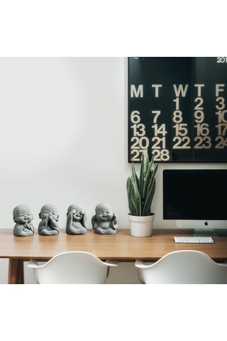 Hangfox 4 Adet Zen Budak Heykeli: Masaüstü Çay Evcil Hayvanı, Mikro Peyzaj Dekorasyonu, Manevi Ve Feng Shui Dekor工艺品