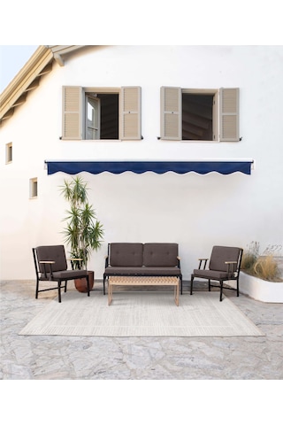 Koza Home Mist Kahverengi Çift Kişilik Bahçe Koltuğu Siyah İskelet 6006 Kahverengi