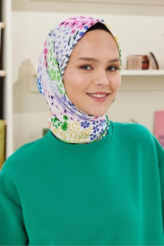 Emproyal Lina Desen Pamuk Eşarp Fıstık Yeşili