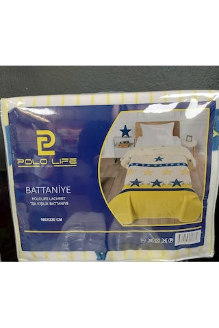 Polo Life Taraftar Yıldız Tek Kişilik Battaniye -fb Sarı Lacivert Sarı - Lacivert