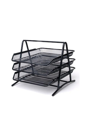 Kraf Perfore Evrak Rafı Metal 3 Katlı 460g Siyah