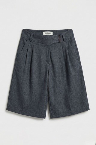 it's basic Kadın Antrasit S6 Baggy Fit Maxi Boy Bermuda Şort
