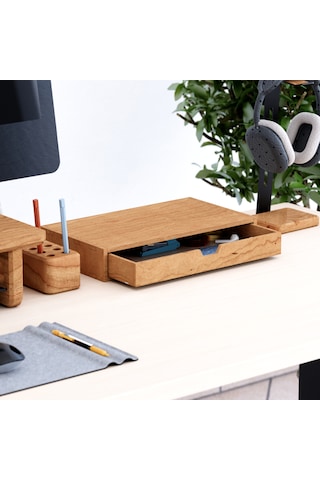 Desna Tek Katlı Tek Çekmeceli Dolap - Kiraz 34 Cm Uzunluk X 19 Cm Derinlik X 5.8 Cm Woodsaka Doğal Ahşap