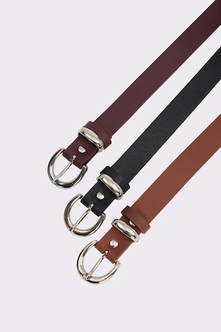 Tudors Kadın 2.5 Cm 3'lü Set Siyah-bordo-kahverengi Kemer-51493 Çok Renkli