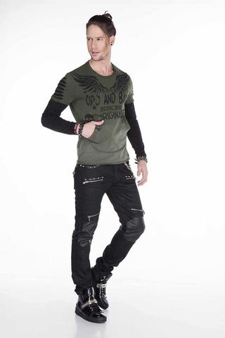 Cipo & Baxx Cl265 Slim Fit Kanat Baskılı Erkek Sweatshirt 001