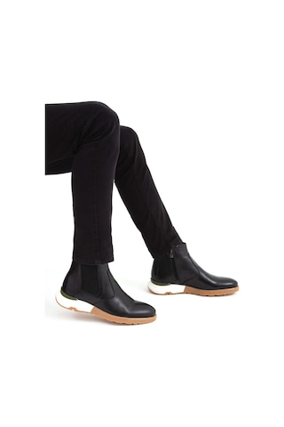 Tamer Tanca Erkek Hakiki Deri Siyah Antik Chelsea Bot 183 10035 Erk Bot Sk21-22 Sıyah Antık Siyah