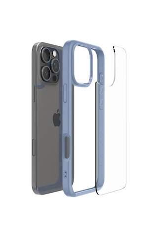 Spigen İphone 16 Pro Max İle Uyumlu Kılıf Crystal Hybrid Sierra Blue Mavi