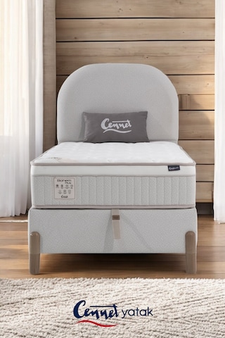 Bohem Tek Kişilik Uyku Seti Pocket Yaylı Yatak, Sandıklı Baza, Başlık3 Lü Set 100 x 200