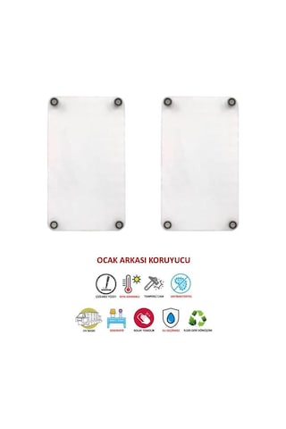 2' li 30x52 cm Fethiye Desenli Cam Ocak Arkası Koruyucusu
