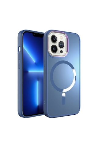 Apple Uyumlu iPhone 12 Pro Max Uyumlu Magsafe Wireless Şarj Özellikli Zore Stil Kılıf-sierra Mavi Sierra Mavi -