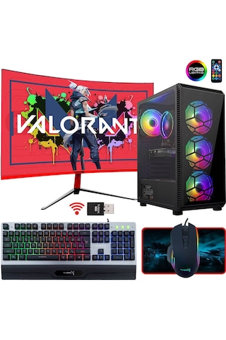 Turbox TX45 i7-860 8 GB 256 GB SSD 4 GB 23.8" Free Dos Curved Masaüstü Oyuncu Bilgisayarı
