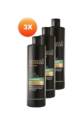 Avon Depply Purifying Yağlı Saçlar İçin Arındırıcı Şampuan 3 x 400 ML