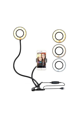 Led Ring Light Youtuber Makyaj Akrobat Led Halka Işık Kuaför, Halka Video Işığı, Canlı Aramalar İçin Işık Kaynağı Lamba,telefon Tutuculu Stand Işıklı, Işık Desteği Sarı Beyaz Gün Işığı