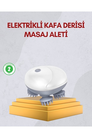 Kablosuz Kafa Ve Vücut Masaj Aleti Taşınabilir Tasarım Açık Bej