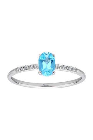 Sirius Pırlanta Oval Mavi Topaz Taşlı Yüzük 0817R0231