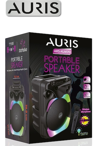 Auris Kln170 10w 8 İnç Kablosuz Mikrofonlu Rgb Bluetooth Hoparlör