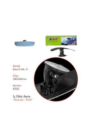 Takgör İç Dikiz Ayna Kiva O-va-5 R320 Vantuzlu Kilitli 240x56 Mm 1.502.050