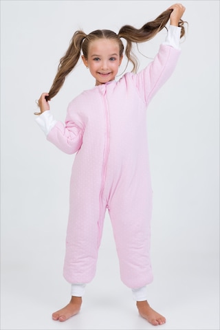 Cantoy Kalın Elyaf Dolgulu Premium Kalite 2.5 Tog Desenli Unisex Çocuk Uyku Tulumu Şeker Pembe