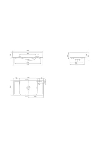 Turkuaz Seramik Cerastyle Sharp Etajer Uyumlu Damlalıklı Lavabo 60 30 CM
