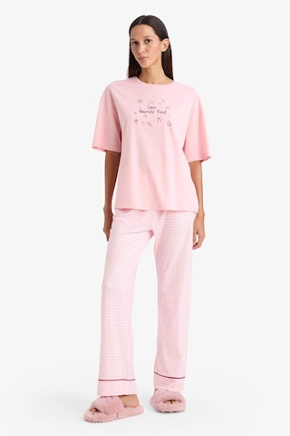 Defacto Baskılı Kısa Kollu Pijama Üstü G1720ax26sppn149 Pembe-pn149