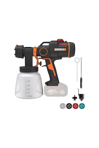 Worx Wx020.9 20volt Kömürsüz Devir Ayarlı Boya Tabancası + 4 Parç