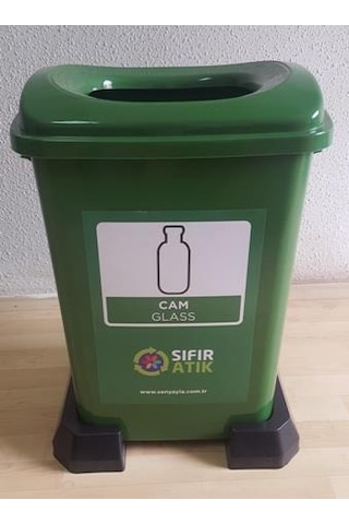Sıfır Atık Geri Dönüşüm Atık Cam Atık Kovası 50 Lt