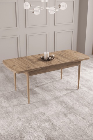 Eylül Serisi 80x132 Açılabilir Suntalam Metal Ayak Atlantik Çam Mutfak Masası,yemek Masası Atlantik Çam