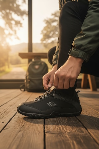 Enoch Erkek Outdoor Ayakkabı Soft Shell Teknolojili Su İtici Ve Rüzgar Geçirmez Trekking Modeli Siyah