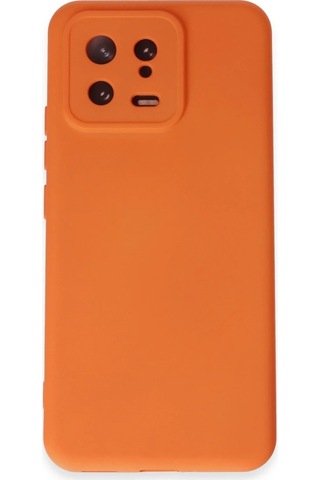 Xiaomi Mi 13 Kılıf Nano İçi Kadife Silikon - Turuncu Düz Renkli