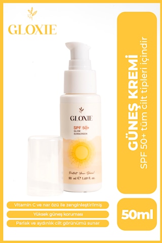 Gloxie Aydınlatıcı ve Nemlendirici Güneş Kremi SPF50+ 50 ML