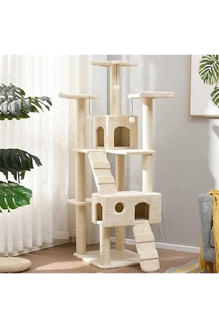 Pet Residence Kedi Tırmalama Evi Beyaz 170 X 60 X 50 Cm