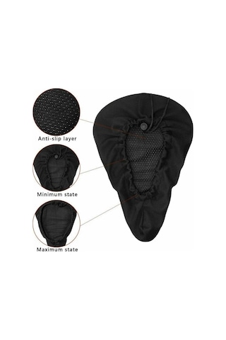 Bisiklet Ultra Yumuşak Siyah Gerçek Jelli Bisiklet Sele Kılıfı