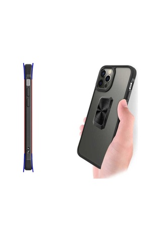 Apple Uyumlu iPhone 12 Pro Kılıf Zore V-bax Kapak Siyah