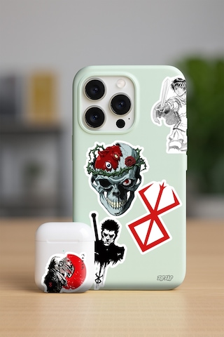 Berserk Anime Telefon Laptop Bullet Journal Yapışkanlı Folyo Sticker Paketi 22 Adet Çok Renkli