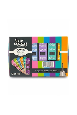 Serve Deep 0.7 Mm 2b Siyah Kalem Ucu 48 Li X 12 Pk 48x12 576 Adet