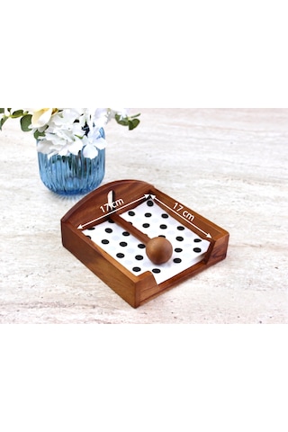 Doğal Akasya Ağacı Peçetelik - Rüzgar Korumalı Ağırlıklı Ahşap Masaüstü Kare Peçetelik - İç Ve Dış Mekan, Bahçe, Balkon Uyumlu 17x17 Cm