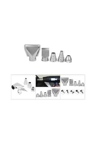 Createtech 5 Adet Paslanmaz Çelik Sıcak Hava Tabancası Aksesuarı Mandalı Kaynak Nozulları Hızlı Isıtıcı Üfleyici Ekipman