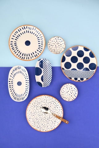 Tabak Evi Porselen Spotty Kahvaltı Ve İkram Takımı 6 Kişilik 14 Parça Çok Renkli